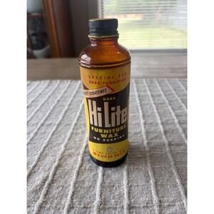 Vintage 1952 Simoniz Hi Lite Dark Furniture Wax Bottle 8oz Mahogany Walnut Prop